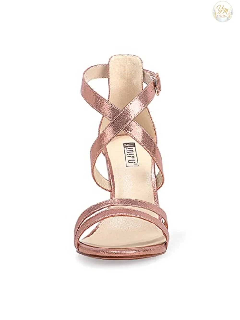 IDIFU Strappy Heels Chunky High Open Toe Ankle Strap Heeled Sandals Bridal
